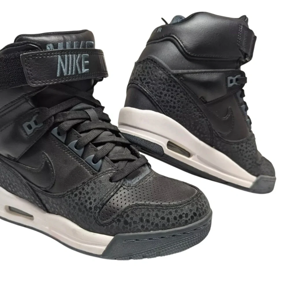 Nike Women's Black High-Top Sneakers with White Midsole Accent